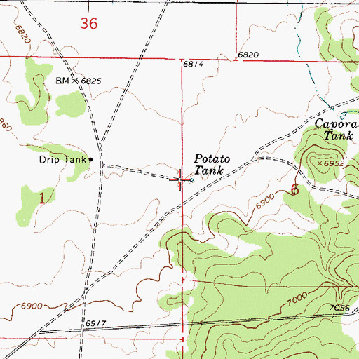 Topographic Map of Potato Tank, AZ