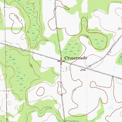 Topographic Map of Crossroads, GA