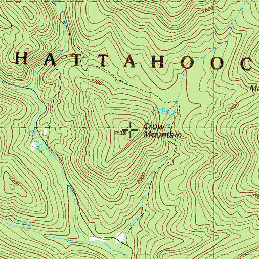 Topographic Map of Crow Mountain, GA
