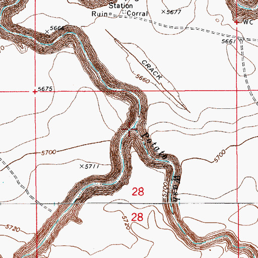 Topographic Map of Potato Wash, AZ