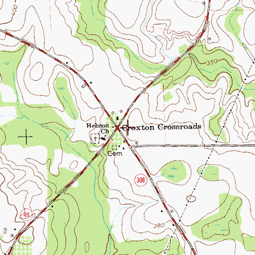Topographic Map of Croxton Crossroads, GA