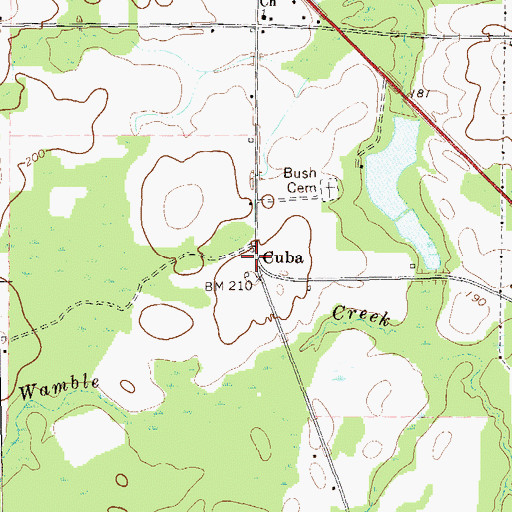 Topographic Map of Cuba, GA