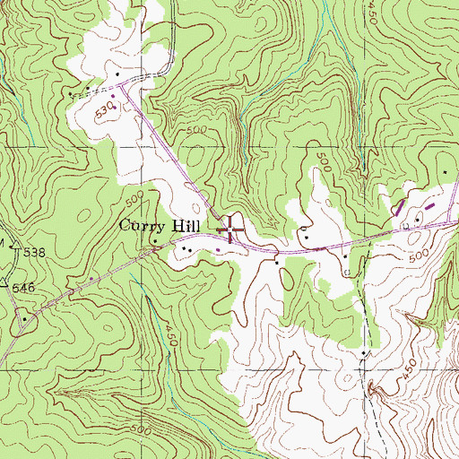 Topographic Map of Curry Hill, GA