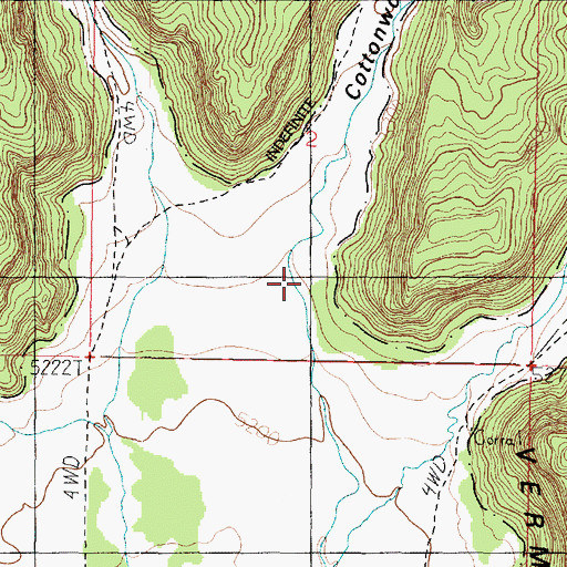 Topographic Map of Cottonwood Canyon, AZ