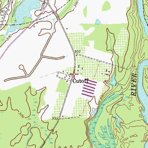 Topographic Map of Cutoff, GA