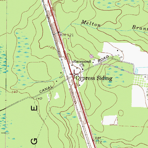 Topographic Map of Cypress Siding, GA