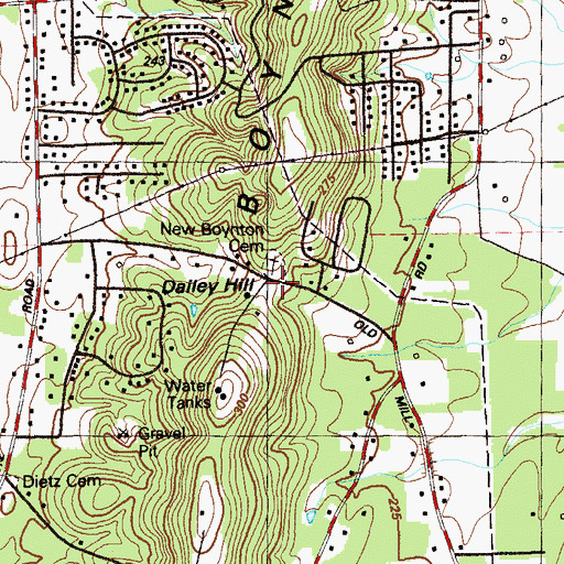 Topographic Map of Dailey Hill, GA