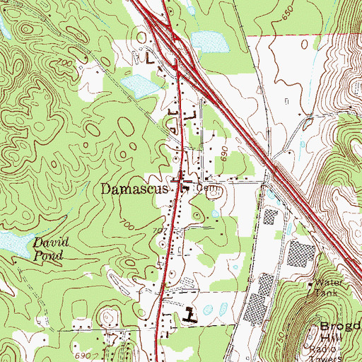 Topographic Map of Damascus, GA