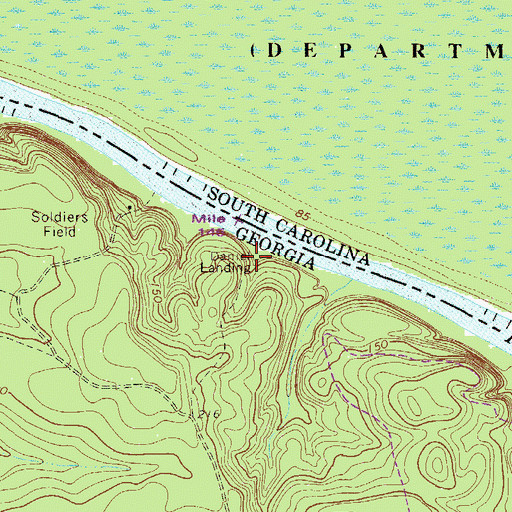 Topographic Map of Daniel Landing, GA