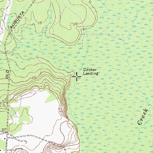 Topographic Map of Dasha Landing, GA