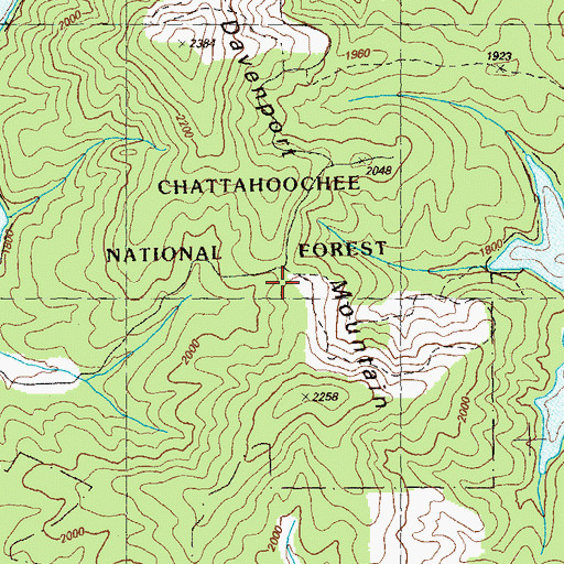 Topographic Map of Davenport Mountain, GA