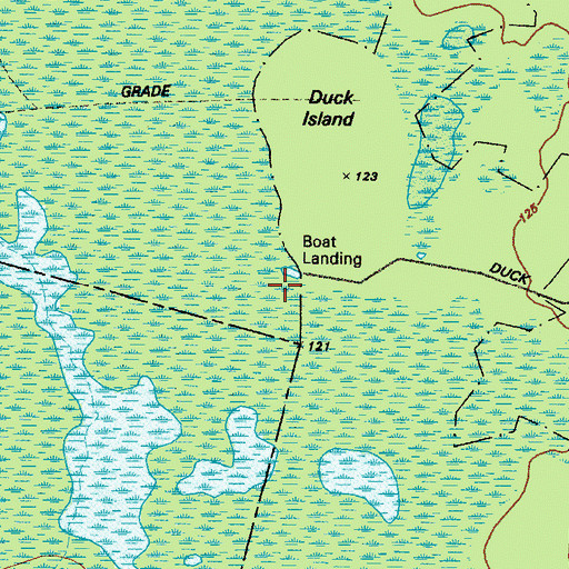 Topographic Map of Davis Boat Landing, GA