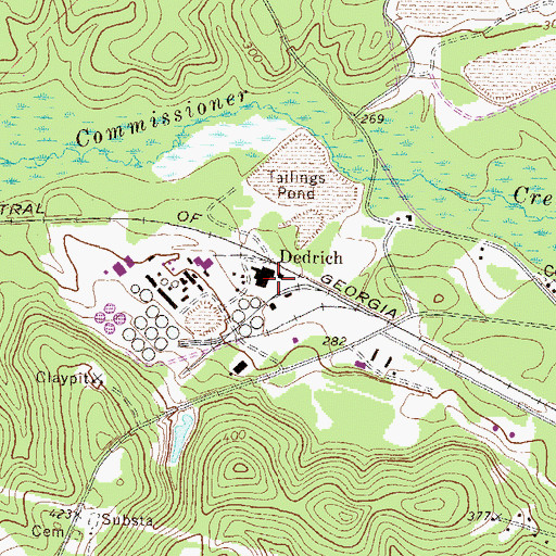 Topographic Map of Dedrich, GA