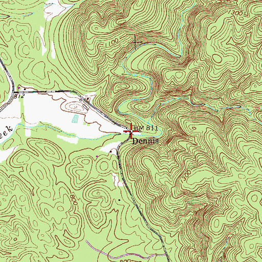 Topographic Map of Dennis, GA