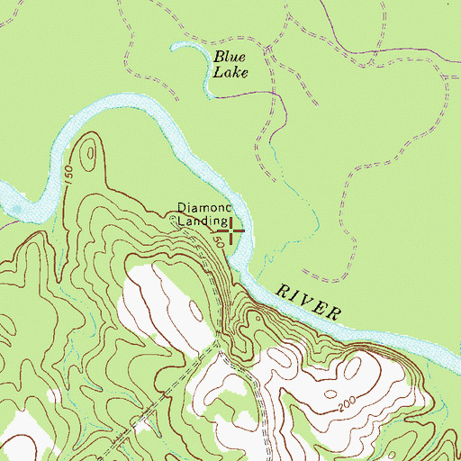 Topographic Map of Diamond Landing, GA