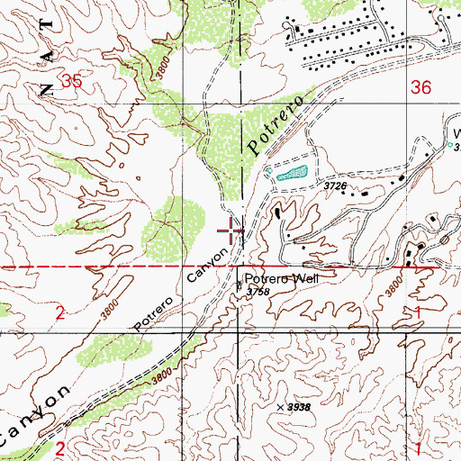 Topographic Map of Potrero Canyon, AZ