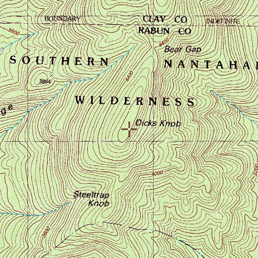 Topographic Map of Dicks Knob, GA