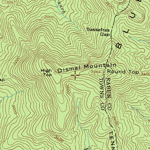 Topographic Map of Dismal Mountain, GA