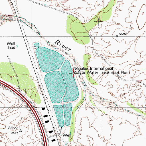 Topographic Map of Potrero Creek, AZ