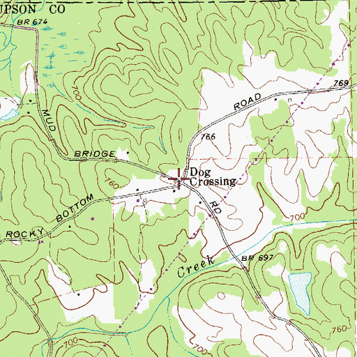 Topographic Map of Dog Crossing, GA