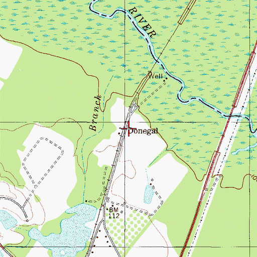 Topographic Map of Donegal, GA