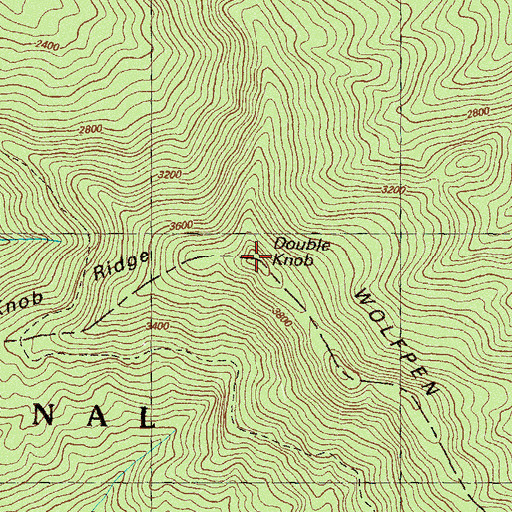 Topographic Map of Double Knob, GA