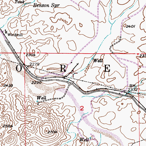 Topographic Map of Potts Canyon, AZ