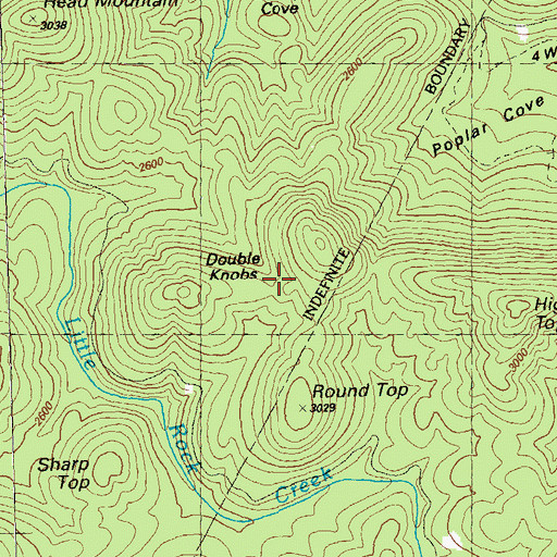 Topographic Map of Double Knobs, GA