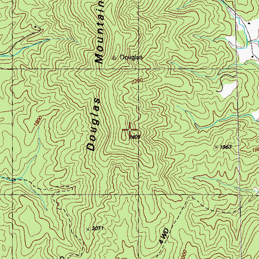 Topographic Map of Douglas Mountain, GA
