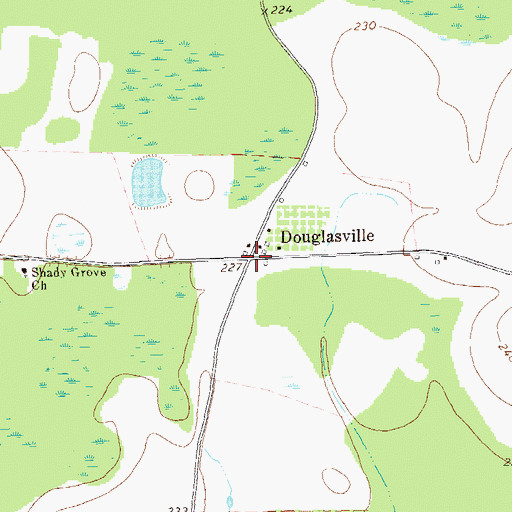 Topographic Map of Douglasville, GA