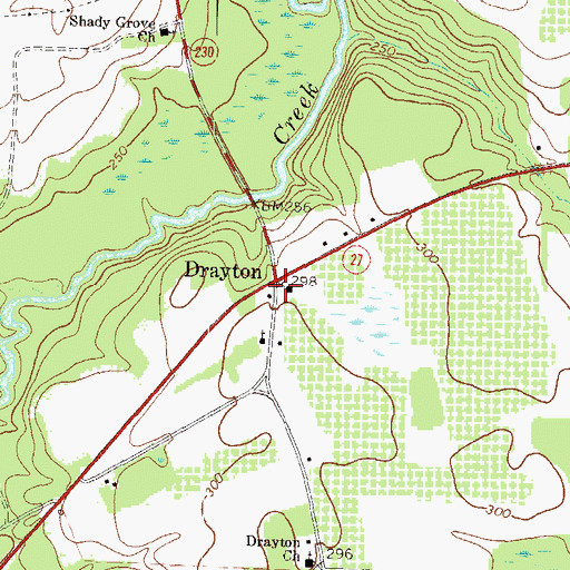 Topographic Map of Drayton, GA