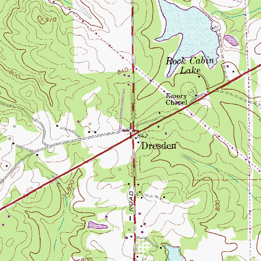 Topographic Map of Dresden, GA