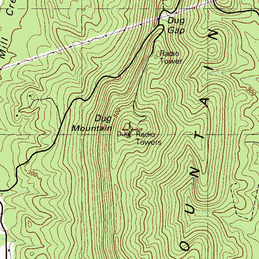Topographic Map of Dug Mountain, GA