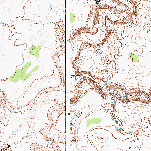 Topographic Map of Cottonwood Canyon, AZ