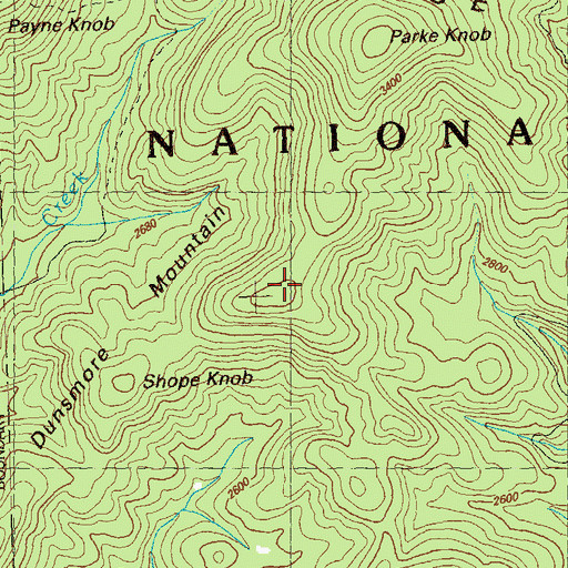 Topographic Map of Dunsmore Mountain, GA