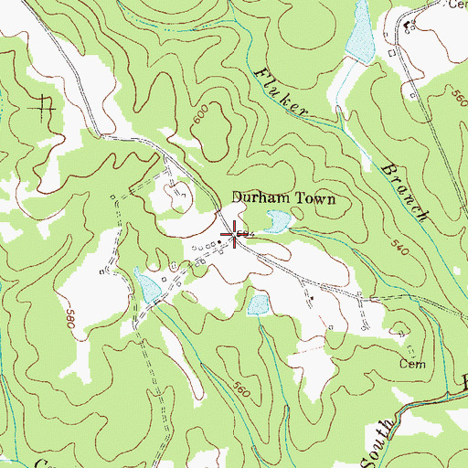 Topographic Map of Durham Town, GA