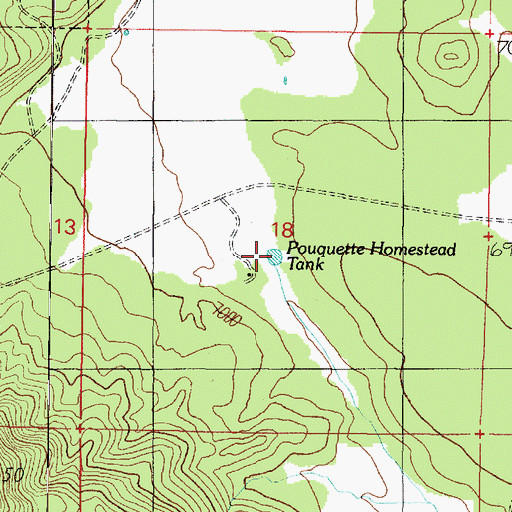 Topographic Map of Pouquette Homestead Tank, AZ
