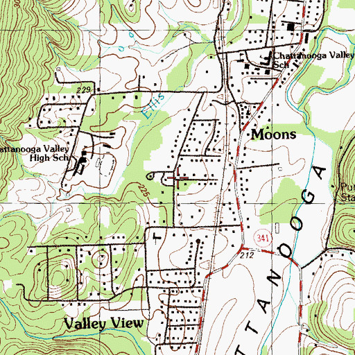 Topographic Map of Eagle Cliff, GA