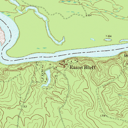 Topographic Map of Eason Bluff, GA