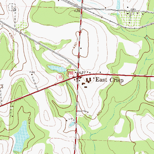 Topographic Map of East Crisp, GA