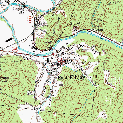 Topographic Map of East Ellijay, GA