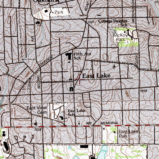 Topographic Map of East Lake, GA