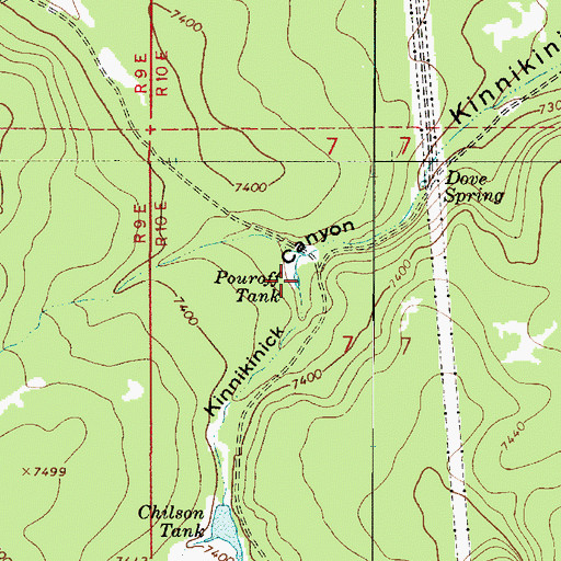 Topographic Map of Pouroff Tank, AZ