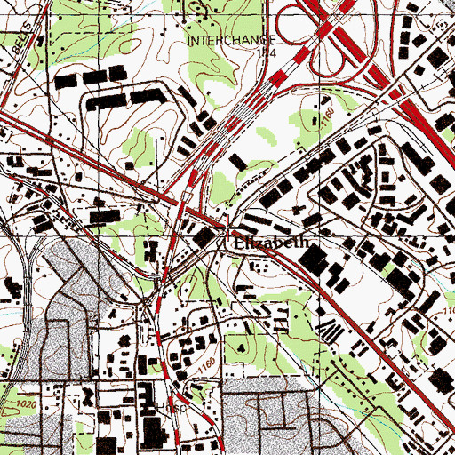 Topographic Map of Elizabeth, GA