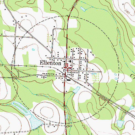 Topographic Map of Ellenton, GA
