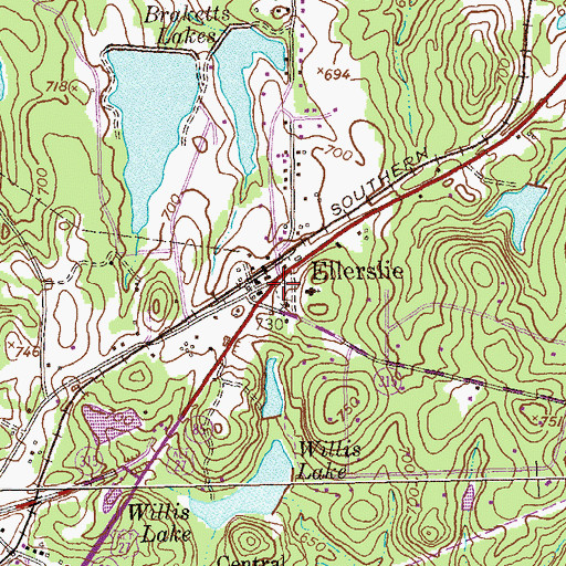 Topographic Map of Ellerslie, GA