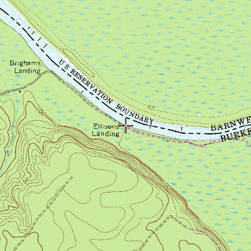 Topographic Map of Ellisons Landing, GA