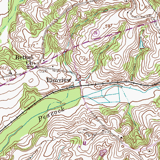 Topographic Map of Elmview, GA