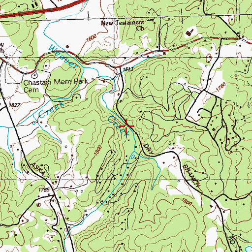 Topographic Map of Elrod Mill, GA