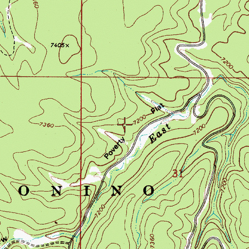 Topographic Map of Poverty Flat, AZ
